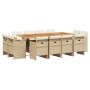 Set comedor de jardín con cojines 13 pzas ratán sintético beige de vidaXL, Conjuntos de jardín - Ref: Foro24-3277815, Precio:...