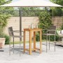 Garden table and 3-piece set of acacia wood and gray PE rattan stools. by vidaXL, Garden sets - Ref: Foro24-3295274, Price: 2...