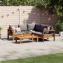 Solid acacia wood garden sofa set with 4 cushions. by vidaXL, Garden sets - Ref: Foro24-3214861, Price: 525,25 €, Discount: %