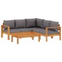 Solid acacia wood garden sofa set with 4 cushions. by vidaXL, Garden sets - Ref: Foro24-3214861, Price: 526,99 €, Discount: %