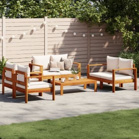 Garden sofa set with 5 pieces, solid acacia wood, and cushions. by vidaXL, Garden sets - Ref: Foro24-3214840, Price: 660,99 €...