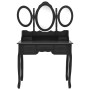 Dressing table with stool and black triple folding mirror by vidaXL, Bedroom Dressers - Ref: Foro24-289328, Price: 236,99 €, ...