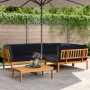 Set aus Gartenpaletten-Sofas und -Kissen 4 Stück Akazienholz von vidaXL, Outdoor-Sofas - Ref: Foro24-3209490, Preis: 691,19 €...