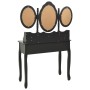 Dressing table with stool and black triple folding mirror by vidaXL, Bedroom Dressers - Ref: Foro24-289328, Price: 236,99 €, ...