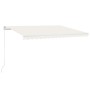 Manual retractable awning with cream LED 450x300 cm by vidaXL, Awnings - Ref: Foro24-3068922, Price: 374,04 €, Discount: %