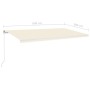 Manual retractable awning with cream LED light 600x300 cm by vidaXL, Awnings - Ref: Foro24-3068962, Price: 512,82 €, Discount: %