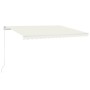 Toldo retráctil manual con LED crema 450x350 cm de vidaXL, Toldos - Ref: Foro24-3069002, Precio: 388,64 €, Descuento: %