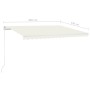 Toldo retráctil manual con LED crema 450x350 cm de vidaXL, Toldos - Ref: Foro24-3069002, Precio: 388,64 €, Descuento: %