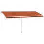 Manual retractable awning with orange and brown LED light 500x300 cm by vidaXL, Awnings - Ref: Foro24-3069585, Price: 538,73 ...