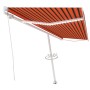 Manual retractable awning with orange and brown LED light 500x300 cm by vidaXL, Awnings - Ref: Foro24-3069585, Price: 538,73 ...