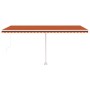 Manual retractable awning with orange and brown LED light 500x300 cm by vidaXL, Awnings - Ref: Foro24-3069585, Price: 538,73 ...