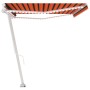 Toldo retráctil manual con luz LED naranja y marrón 500x300 cm de vidaXL, Toldos - Ref: Foro24-3069585, Precio: 559,47 €, Des...