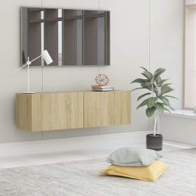 Oak-colored plywood TV cabinet 100x30x30 cm by vidaXL, TV Furniture - Ref: Foro24-801484, Price: 50,99 €, Discount: %