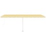 Toldo retráctil manual con luz LED amarillo y blanco 600x300 cm de vidaXL, Toldos - Ref: Foro24-3069603, Precio: 645,03 €, De...