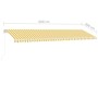 Manual retractable awning with yellow and white LED light 600x300 cm by vidaXL, Awnings - Ref: Foro24-3069603, Price: 624,57 ...