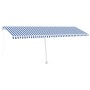 Manual retractable awning with blue and white LED light 600x300 cm by vidaXL, Awnings - Ref: Foro24-3069601, Price: 635,02 €,...