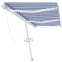 Toldo retráctil manual con luz LED azul y blanco 600x300 cm de vidaXL, Toldos - Ref: Foro24-3069601, Precio: 656,53 €, Descue...