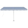 Manual retractable awning with blue and white LED light 450x350 cm by vidaXL, Awnings - Ref: Foro24-3069641, Price: 514,36 €,...