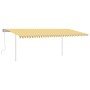 Toldo retráctil manual con luz LED amarillo y blanco 6x3 m de vidaXL, Toldos - Ref: Foro24-3070003, Precio: 664,17 €, Descuen...