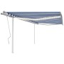 Manual retractable awning with blue and white LED 4.5x3.5 m by vidaXL, Awnings - Ref: Foro24-3070041, Price: 496,33 €, Discou...