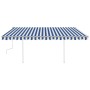 Manual retractable awning with blue and white LED 4.5x3.5 m by vidaXL, Awnings - Ref: Foro24-3070041, Price: 496,33 €, Discou...