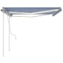 Manual retractable awning with blue and white LED 4.5x3.5 m by vidaXL, Awnings - Ref: Foro24-3070041, Price: 496,33 €, Discou...