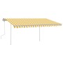 Manual retractable awning with yellow and white LED 4.5x3.5 m by vidaXL, Awnings - Ref: Foro24-3070043, Price: 496,81 €, Disc...