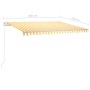 Manual retractable awning with yellow and white LED 4.5x3.5 m by vidaXL, Awnings - Ref: Foro24-3070043, Price: 496,81 €, Disc...