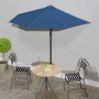 Semicircular balcony umbrella with blue aluminum pole 270x144x222 cm by vidaXL, Umbrellas - Ref: Foro24-312501, Price: 49,04 ...