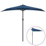 Semicircular balcony umbrella with blue aluminum pole 270x144x222 cm by vidaXL, Umbrellas - Ref: Foro24-312501, Price: 49,04 ...