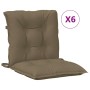 Low back chair cushions 6 units taupe melange fabric 100x50x7 cm by vidaXL, Cushions for chairs and sofas - Ref: Foro24-40024...