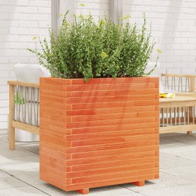 Solid wax brown pine wood planter 70x40x72 cm by vidaXL, Pots and planters - Ref: Foro24-3282631, Price: 197,99 €, Discount: %