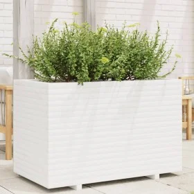 Jardinera de madera maciza de pino blanca 110x60x72 cm de vidaXL, Maceteros y jardineras - Ref: Foro24-3282650, Precio: 308,8...