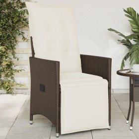 Garden recliner with brown synthetic rattan cushions by vidaXL, Garden chairs - Ref: Foro24-365660, Price: 119,99 €, Discount: %