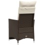 Garden recliner with brown synthetic rattan cushions by vidaXL, Garden chairs - Ref: Foro24-365660, Price: 119,99 €, Discount: %