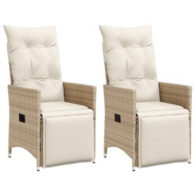 Garden recliners with beige cushions 2 pcs PE rattan by vidaXL, Garden chairs - Ref: Foro24-365669, Price: 244,99 €, Discount: %