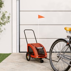 Pet Bicycle Trailer Iron Oxford Cloth Orange Gray by vidaXL, pet strollers - Ref: Foro24-93970, Price: 89,99 €, Discount: %