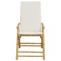 Folding bistro chairs with cushions 2 pcs cream white bamboo by vidaXL, Garden chairs - Ref: Foro24-365875, Price: 206,89 €, ...