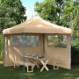 Tienda de fiesta plegable Pop-Up con 2 paredes laterales beige de vidaXL, Carpas y cenadores - Ref: Foro24-4004921, Precio: 1...