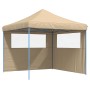 Tienda de fiesta plegable Pop-Up con 2 paredes laterales beige de vidaXL, Carpas y cenadores - Ref: Foro24-4004921, Precio: 1...