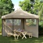 Tienda de fiesta plegable Pop-Up con 2 paredes laterales taupe de vidaXL, Carpas y cenadores - Ref: Foro24-4004923, Precio: 1...