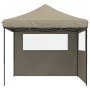 Tienda de fiesta plegable Pop-Up con 2 paredes laterales taupe de vidaXL, Carpas y cenadores - Ref: Foro24-4004923, Precio: 1...