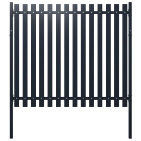 Anthracite powder coated steel fence panel 174.5x170 cm by vidaXL, fence panels - Ref: Foro24-146474, Price: 196,06 €, Discou...