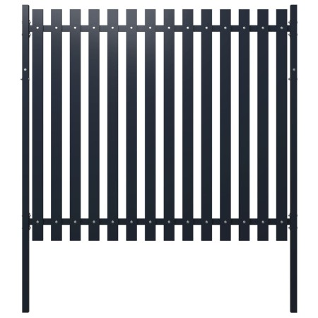 Anthracite powder coated steel fence panel 174.5x170 cm by vidaXL, fence panels - Ref: Foro24-146474, Price: 196,06 €, Discou...