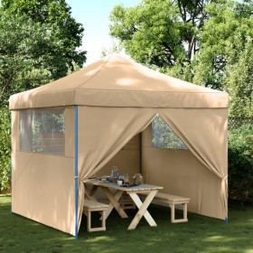 Pop-Up Folding Party Tent with 4 Beige Side Walls by vidaXL, Tents and gazebos - Ref: Foro24-4004928, Price: 152,17 €, Discou...