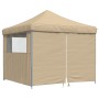 Tienda de fiesta plegable Pop-Up con 4 paredes laterales beige de vidaXL, Carpas y cenadores - Ref: Foro24-4004928, Precio: 1...