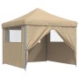 Tienda de fiesta plegable Pop-Up con 4 paredes laterales beige de vidaXL, Carpas y cenadores - Ref: Foro24-4004928, Precio: 1...