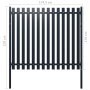 Anthracite powder coated steel fence panel 174.5x170 cm by vidaXL, fence panels - Ref: Foro24-146474, Price: 196,06 €, Discou...