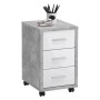 FMD Concrete and glossy white mobile chest of drawers by FMD, Filing cabinets - Ref: Foro24-429441, Price: 125,05 €, Discount: %