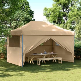 Pop-Up Folding Party Tent with 4 Beige Side Walls by vidaXL, Tents and gazebos - Ref: Foro24-4004975, Price: 173,21 €, Discou...